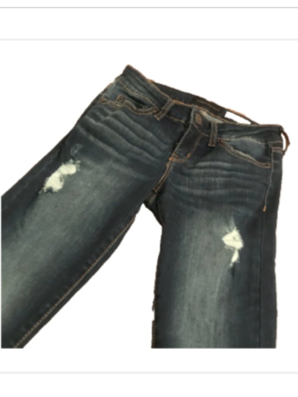 Aeropostale Jeggings Skinny-Dark Wash-Distressed Sz 0 Short